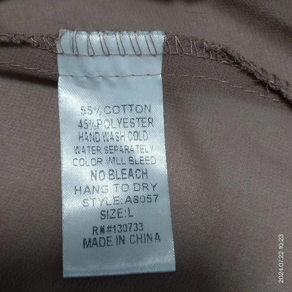 Umgee size Large Boho Peasant Sheer Brown Crochet Lace Top Blouse - Picture 7 of 10